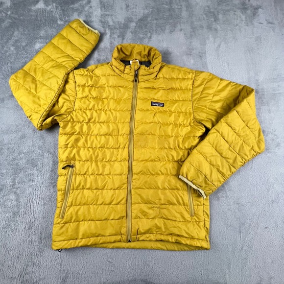 Patagonia Other - Patagonia Men's Down Sweater Jacket Yellow Fleece Lined Puffer Coat Size S Ski